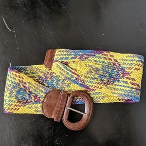 Anthropologie bright belt w/ leather clasp